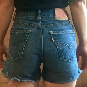 Levi's cut off jean shorts